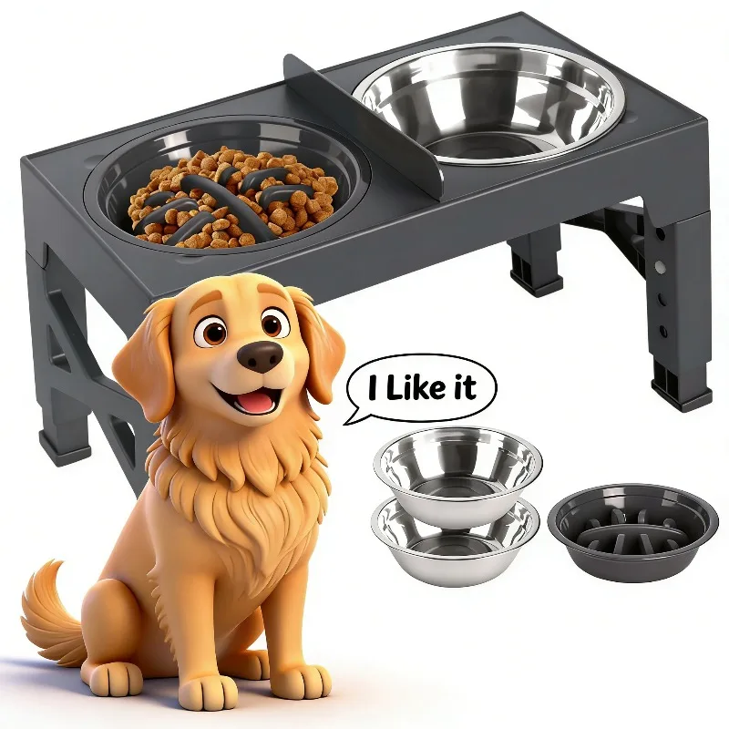 Adjustable Elevated Dog Feeder Raised Stand Dogs Bowls with Double Stainless Steel Bowls for Small Medium Large Dogs
Adjustable Elevated Dog Feeder Raised Stand Dogs Bowls with Double Stainless Steel Bowls for Small Medium Large Dogs