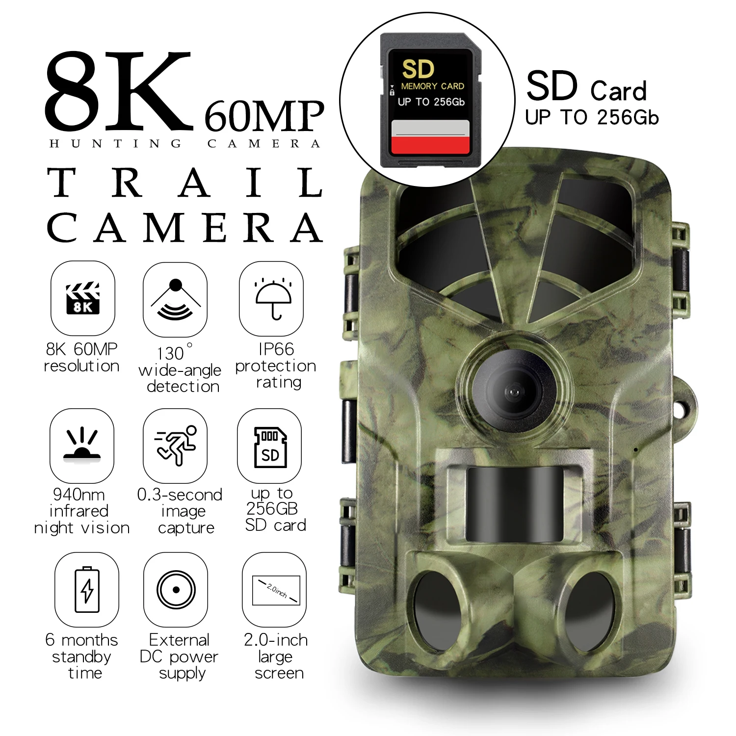 PR901-06 Pet Track Playback 8K Camera Wildlife Life Habits Study Infrared Night Vision IP54 Waterproof Outdoor Villa Monitoring
PR901-06 Pet Track Playback 8K Camera Wildlife Life Habits Study Infrared Night Vision IP54 Waterproof Outdoor Villa Monitoring