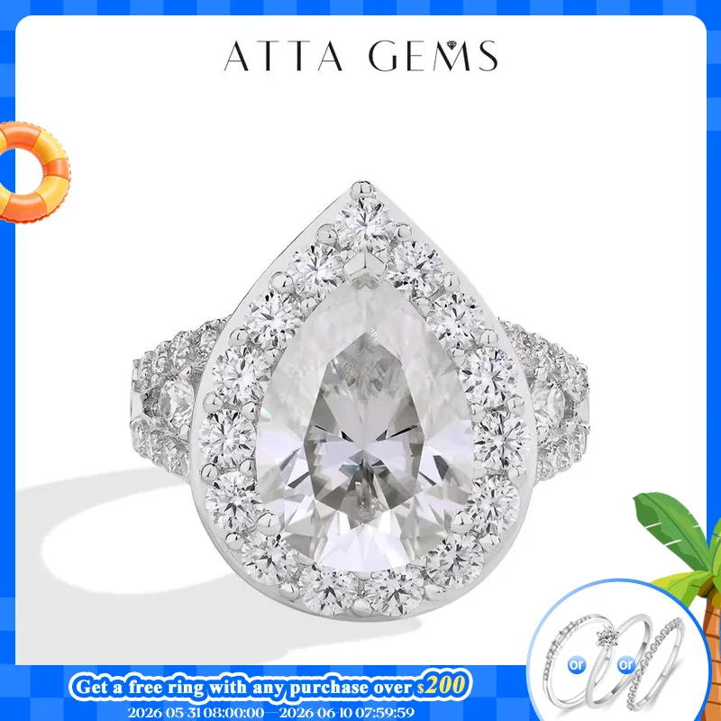 ATTAGEMS 6CT Moissanite Rings D VVS1 Pear Cut Lab Diamond 925 Silver 18K Gold Plated Luxury Engagement Wedding Jewelry for Women
ATTAGEMS 6CT Moissanite Rings D VVS1 Pear Cut Lab Diamond 925 Silver 18K Gold Plated Luxury Engagement Wedding Jewelry for Women