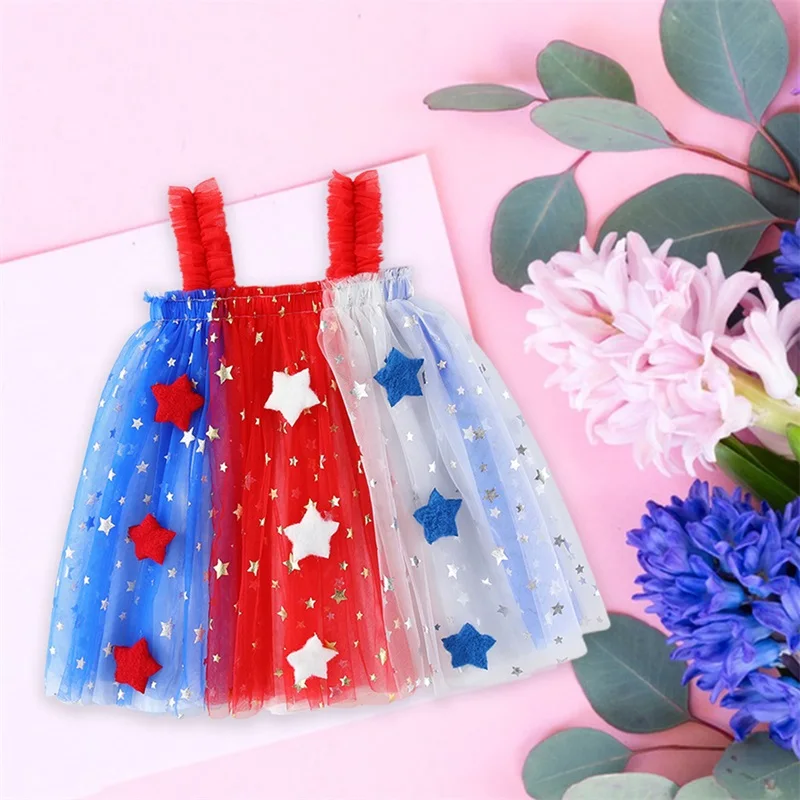 Independence Day Toddler Girl Dress Patriotic American Flag Print Sleeveless Suspender Tulle A Line Dress for Summer Celebration
Independence Day Toddler Girl Dress Patriotic American Flag Print Sleeveless Suspender Tulle A Line Dress for Summer Celebration