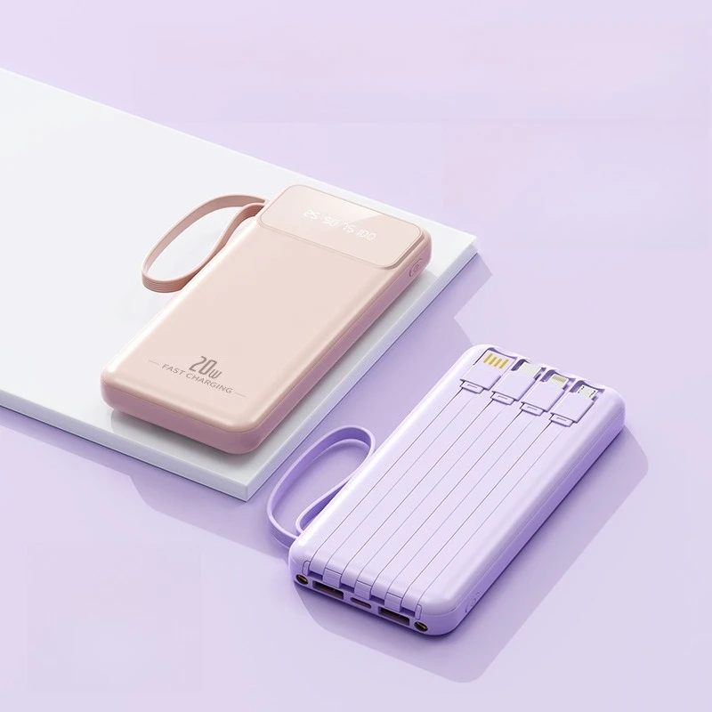 Ультратонкий портативный аккумулятор большой емкости 10000 мАч, 20000 мАч, с четырехпроводной быстрой зарядкой и портативностью
Ультратонкий портативный аккумулятор большой емкости 10000 мАч, 20000 мАч, с четырехпроводной быстрой зарядкой и портативностью