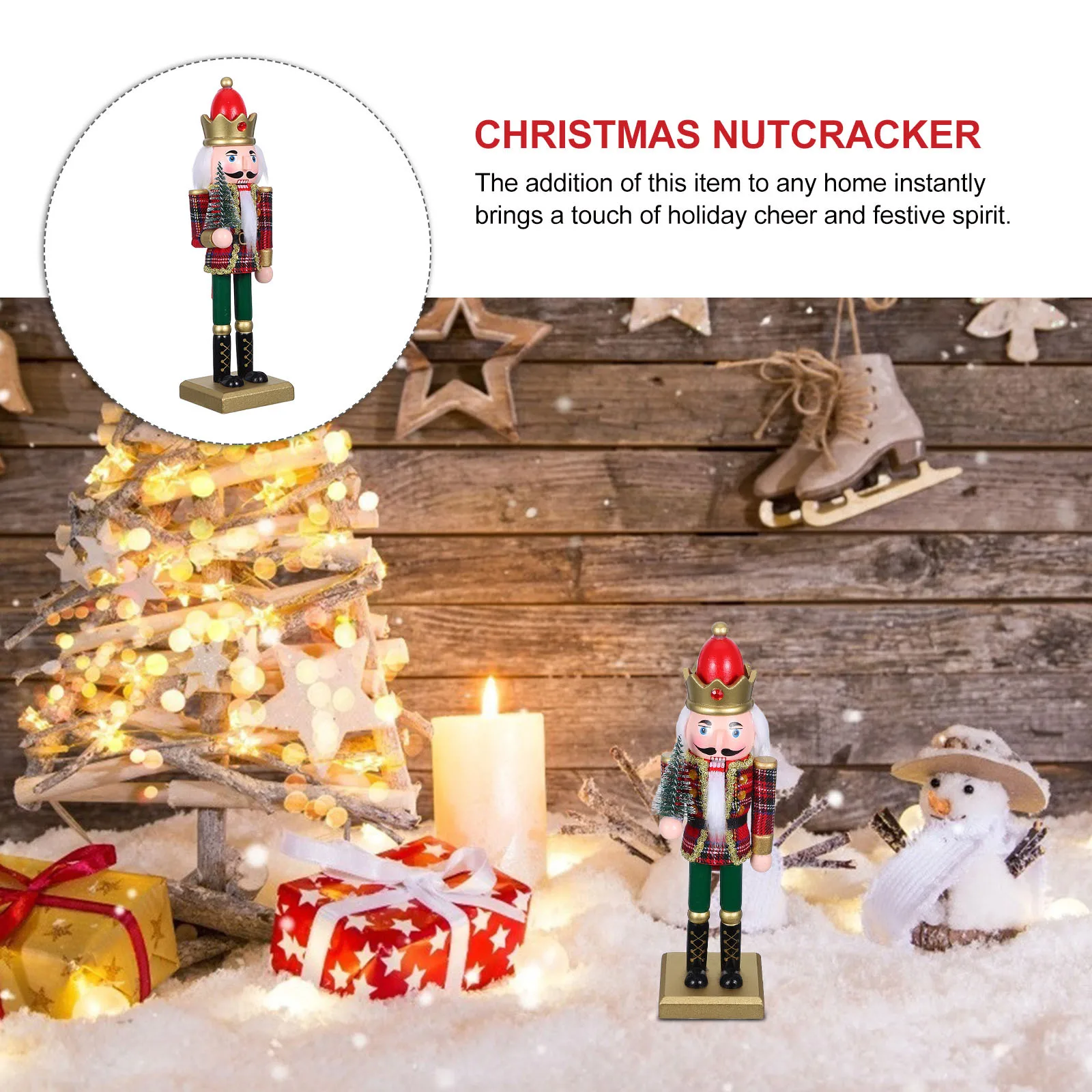 Wooden Nutcracker Soldier Traditional Christmas Decor Classic Holiday Tabletop Shelf Fireplace Nutcracker Decoration
Wooden Nutcracker Soldier Traditional Christmas Decor Classic Holiday Tabletop Shelf Fireplace Nutcracker Decoration