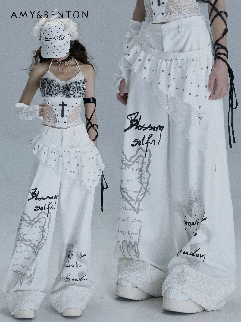 Original Subculture Goth Print Belt Wide-leg Pants Street Punk Style Hot Girl High Waist Slim Straight Pants Women Y2K Trousers
Original Subculture Goth Print Belt Wide-leg Pants Street Punk Style Hot Girl High Waist Slim Straight Pants Women Y2K Trousers