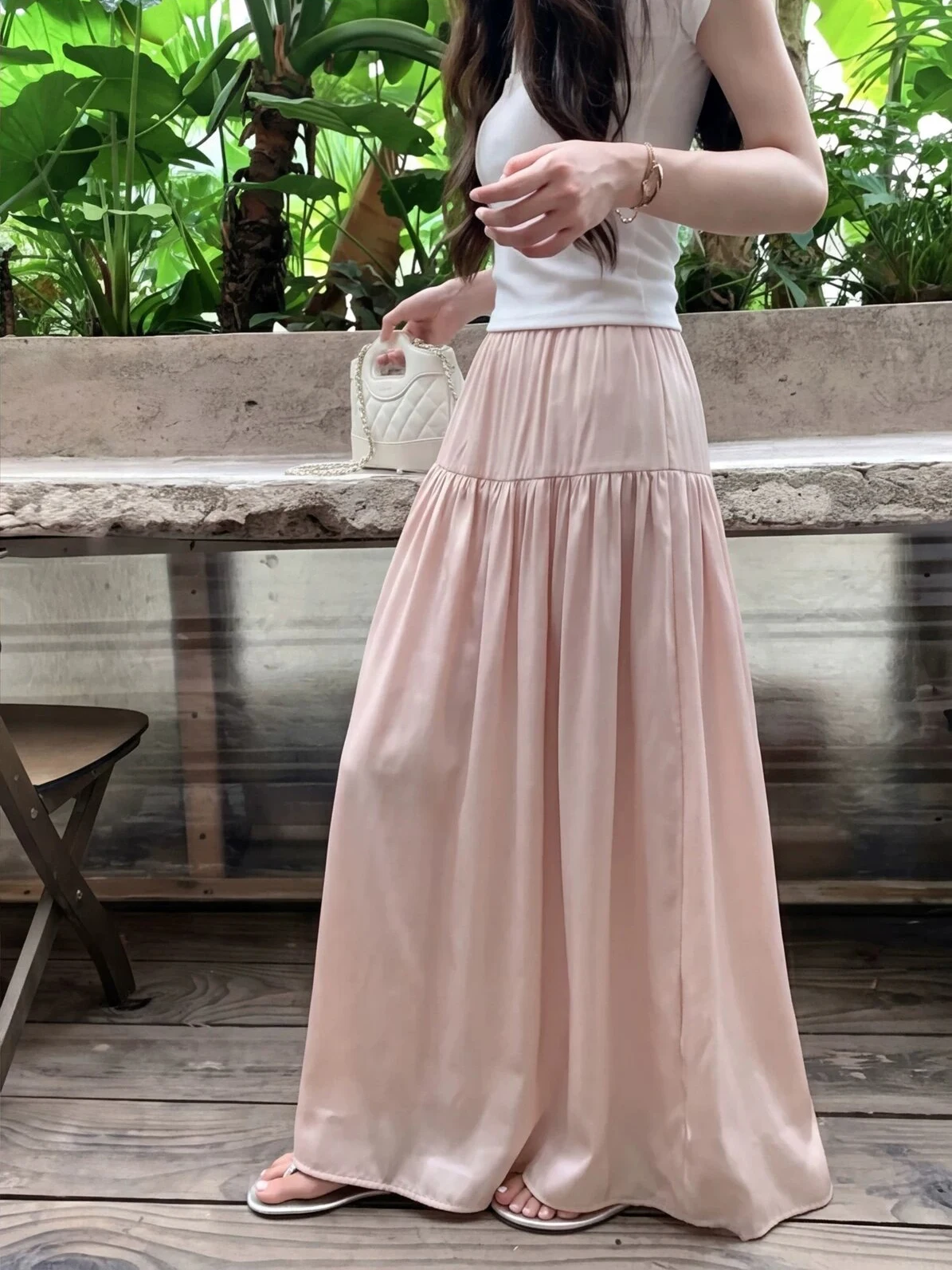 Soft Lazy Style Pink Halter Neck Long Skirt Women's Spring Summer New High Waist Slimming Drapey Skirt A-Line Midi Skirt
Soft Lazy Style Pink Halter Neck Long Skirt Women's Spring Summer New High Waist Slimming Drapey Skirt A-Line Midi Skirt