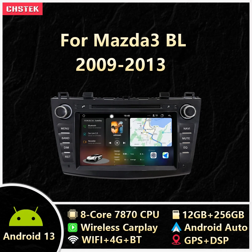 Автомобильный радиоприемник CHSTEK 12 + 256G Android 13 CarPlay для Mazda3 BL 2009-2013 мультимедийная автомобильная навигация Bluetooth Wi-Fi автостерео
Автомобильный радиоприемник CHSTEK 12 + 256G Android 13 CarPlay для Mazda3 BL 2009-2013 мультимедийная автомобильная навигация Bluetooth Wi-Fi автостерео