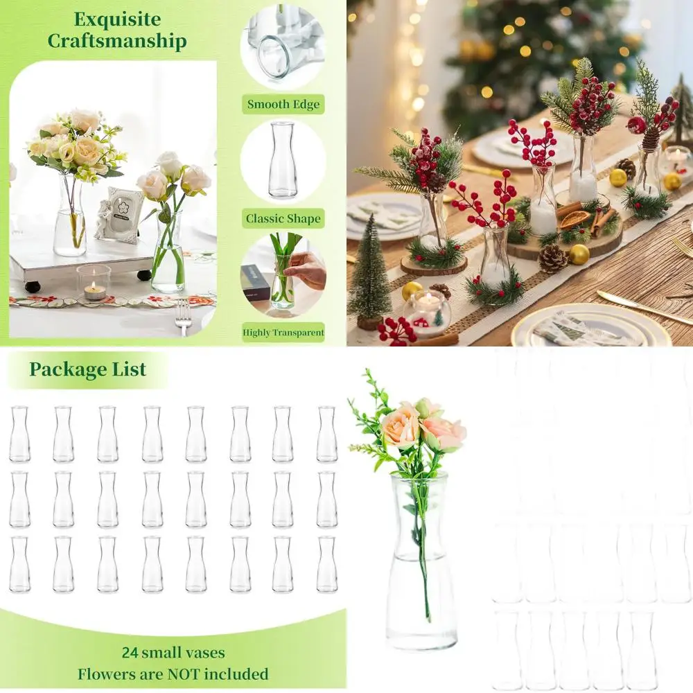Set of 24 Clear Mini Glass Vases for Centerpieces, Modern Minimalist Decor, Great for Weddings, Showers, Parties, and Dining Tab
Set of 24 Clear Mini Glass Vases for Centerpieces, Modern Minimalist Decor, Great for Weddings, Showers, Parties, and Dining Tab