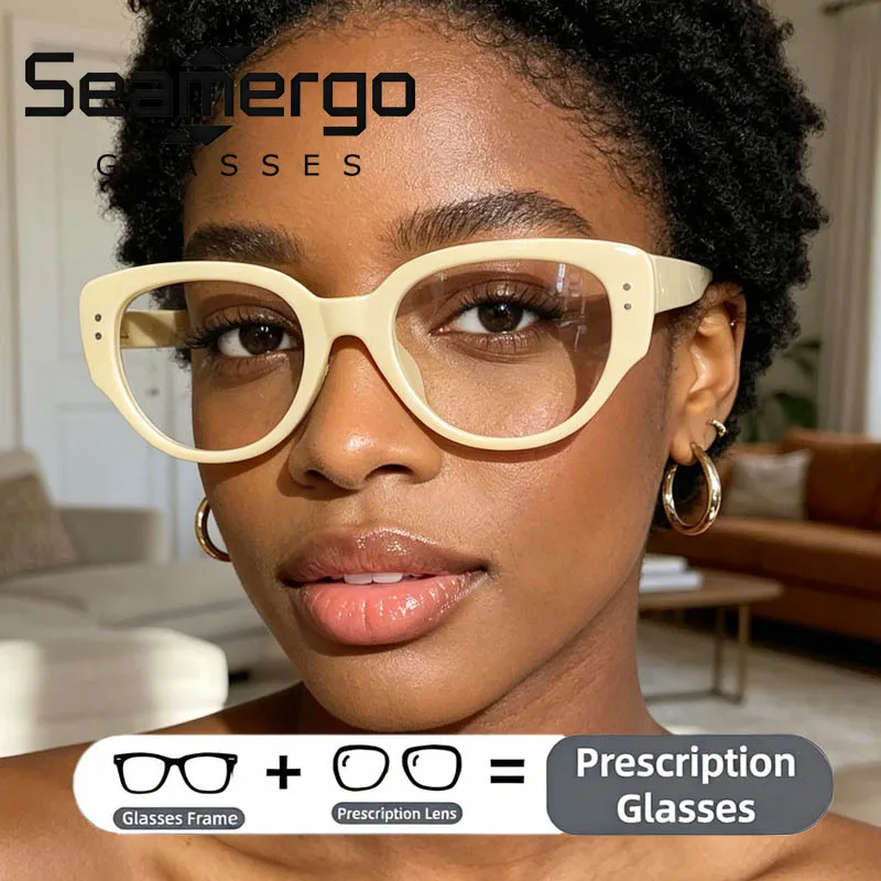 SEAMERGO New Cat Eye Prescription Glasses Unisex Optical Eyeglasses Lenses with Recipe Men Customized Glasses Myopia Hyperopia
SEAMERGO New Cat Eye Prescription Glasses Unisex Optical Eyeglasses Lenses with Recipe Men Customized Glasses Myopia Hyperopia