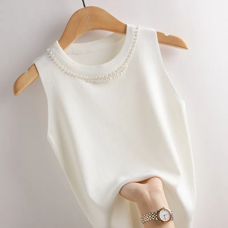 Вязаный свитер без рукавов с бисером, женский пуловер, модный вязаный свитер с круглым вырезом, женские топы, женская одежда Q3527
Вязаный свитер без рукавов с бисером, женский пуловер, модный вязаный свитер с круглым вырезом, женские топы, женская одежда Q3527