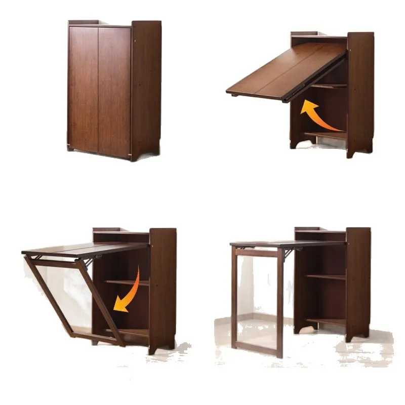 Folding desk and bookcase integrated, small household multi-function, easy dining table
Folding desk and bookcase integrated, small household multi-function, easy dining table