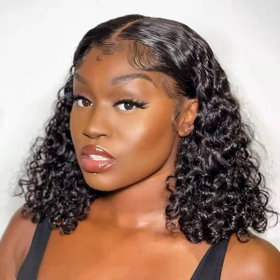 Short Curly Glueless 13x4 Lace Frontal Wigs Human Hair Ready To Wear 180% Density Brazilian Bob Deep Wave Human Hair Wig On Sale
Short Curly Glueless 13x4 Lace Frontal Wigs Human Hair Ready To Wear 180% Density Brazilian Bob Deep Wave Human Hair Wig On Sale