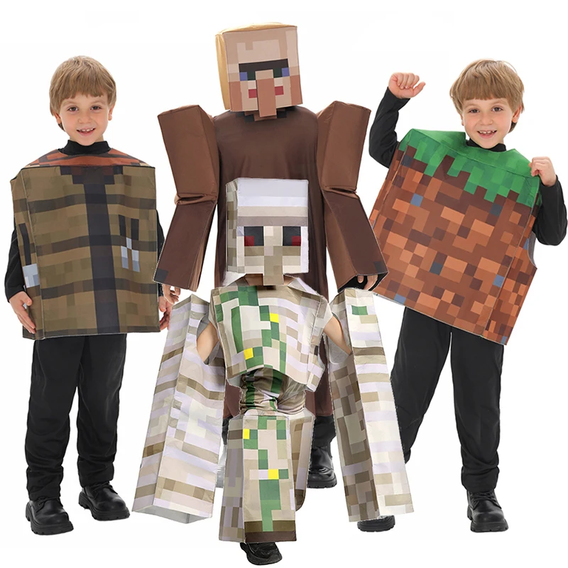 Unisex Boys Game Brown Villager Pixelated Crafting Table Grass Fancy Dress Up Girl Blocks Iron Goldem Halloween Costume
Unisex Boys Game Brown Villager Pixelated Crafting Table Grass Fancy Dress Up Girl Blocks Iron Goldem Halloween Costume