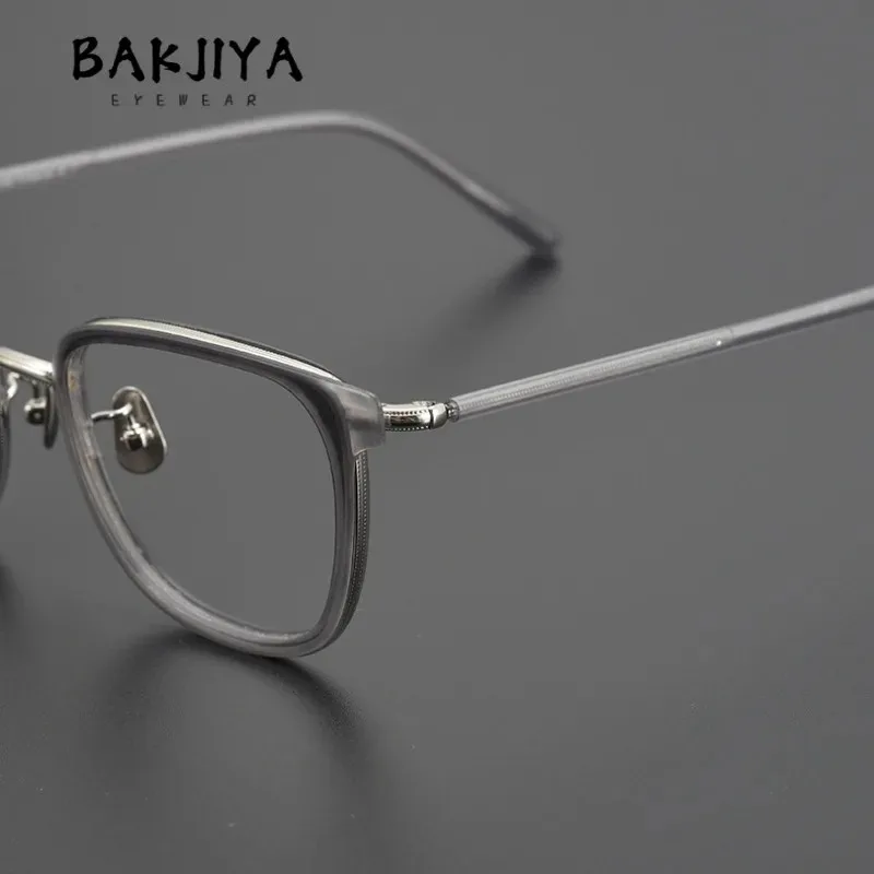 Japanese Pure Titanium Frame Men Retro Frosted Acetate Glasses Quality Luxury Designer Square Flat Prescription Eyeglasses Frame
Japanese Pure Titanium Frame Men Retro Frosted Acetate Glasses Quality Luxury Designer Square Flat Prescription Eyeglasses Frame