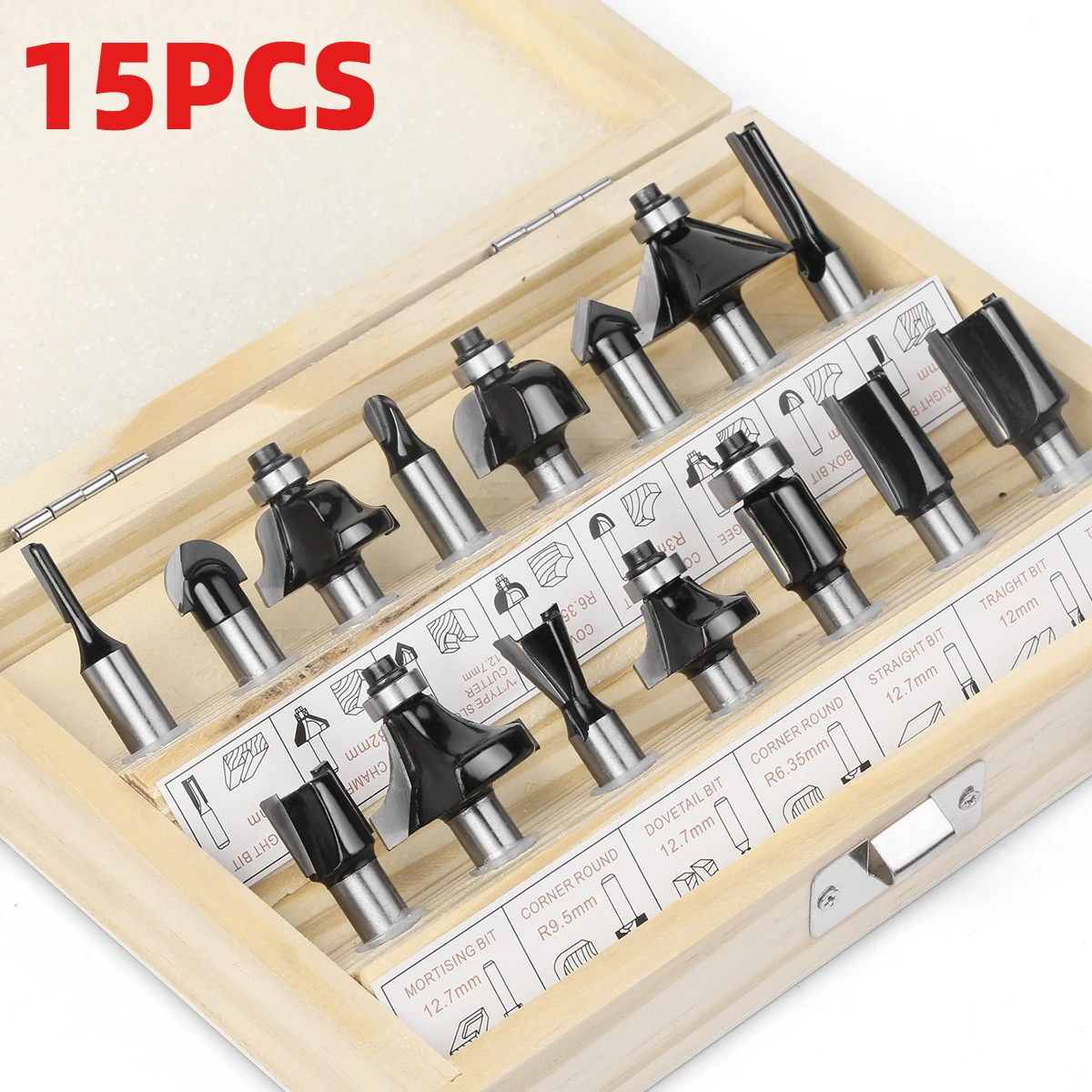 Набор фрез для деревообработки из 15 предметов с 8-ми ручными резцами для гравировальных/фрезеровочных станков по дереву/бакелиту/для обрезки, набор режущих головок
Набор фрез для деревообработки из 15 предметов с 8-ми ручными резцами для гравировальных/фрезеровочных станков по дереву/бакелиту/для обрезки, набор режущих головок