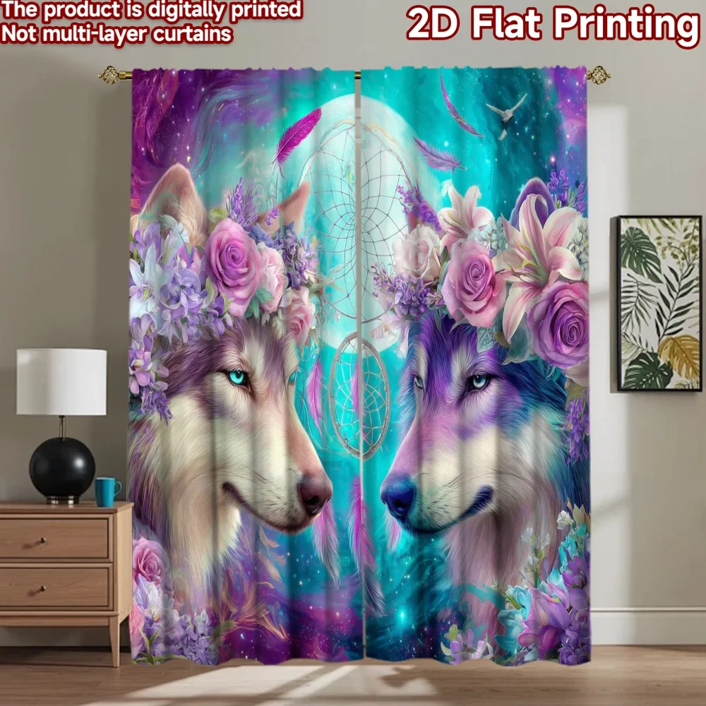2D flat printing 2pcs Curtains Dreamcatcher Wolf Floral Boho Digital Printed Polyester Drapes Festive Wall Decor Perfect for
2D flat printing 2pcs Curtains Dreamcatcher Wolf Floral Boho Digital Printed Polyester Drapes Festive Wall Decor Perfect for