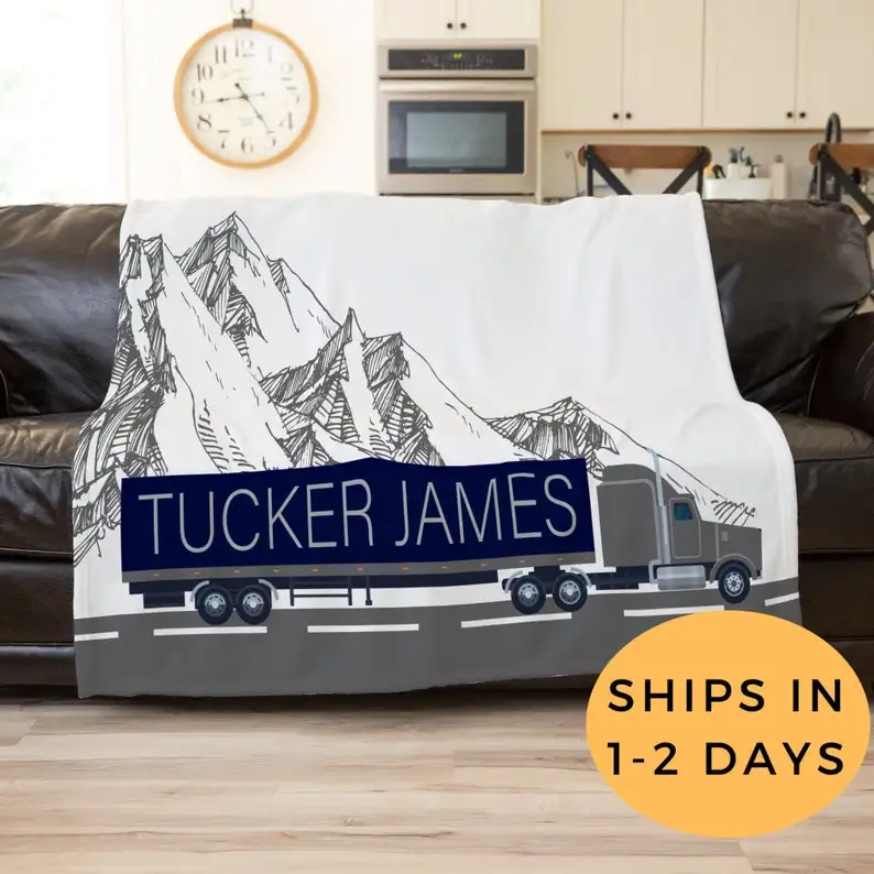 Semi Truck, Personalized Baby Blanket Boy, Customized Blanket Boho, Truck Nursery, Trucker Baby Shower Gift, Custom Adult Blanke
Semi Truck, Personalized Baby Blanket Boy, Customized Blanket Boho, Truck Nursery, Trucker Baby Shower Gift, Custom Adult Blanke