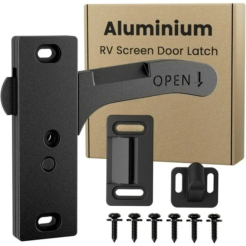Aluminum RV Interior Screen Door Latch Handle, Heavy Duty Replacement Door Lock Kit Fit for Travel Trailer, Camper Van & Motorhome Essential RV Parts
Aluminum RV Interior Screen Door Latch Handle, Heavy Duty Replacement Door Lock Kit Fit for Travel Trailer, Camper Van & Motorhome Essential RV Parts