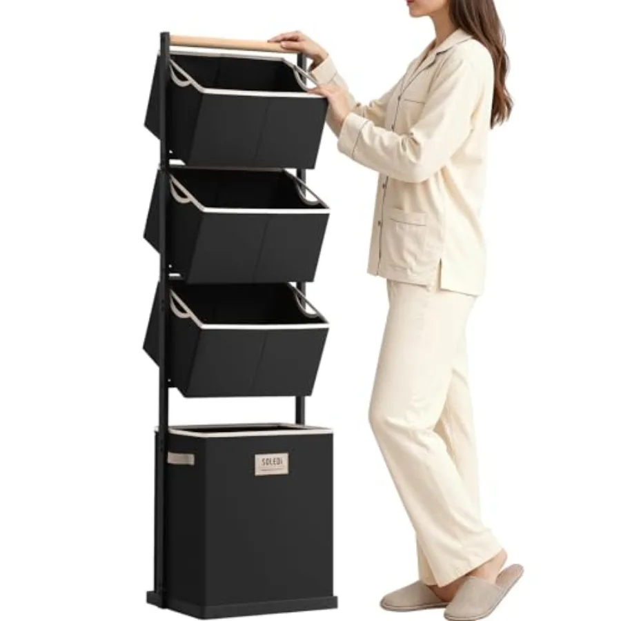 4 Section Laundry Hamper Sorter Stackable Laundry Basket Organizer with Removable Basket 125L 4-Tier Vertical Laundry Sorter fo
4 Section Laundry Hamper Sorter Stackable Laundry Basket Organizer with Removable Basket 125L 4-Tier Vertical Laundry Sorter fo