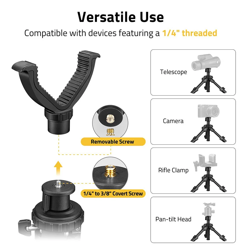 11.8-25" Adjustable Height Shooting Rest Tripod 360 Degree Portable V-Yoke Support Stand for Outdoor Camera
11.8-25" Adjustable Height Shooting Rest Tripod 360 Degree Portable V-Yoke Support Stand for Outdoor Camera