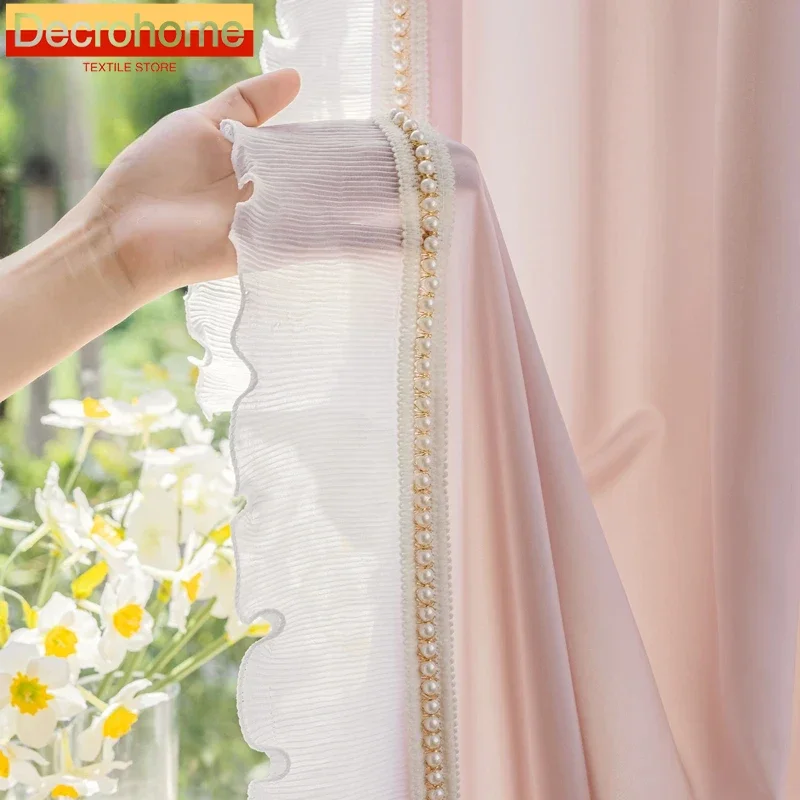 Pink Pearl Lace Tulle Curtains for Living Room Bedroom Screen Balcony Bay Window Partition Simple Modern Curtains Customize
Pink Pearl Lace Tulle Curtains for Living Room Bedroom Screen Balcony Bay Window Partition Simple Modern Curtains Customize