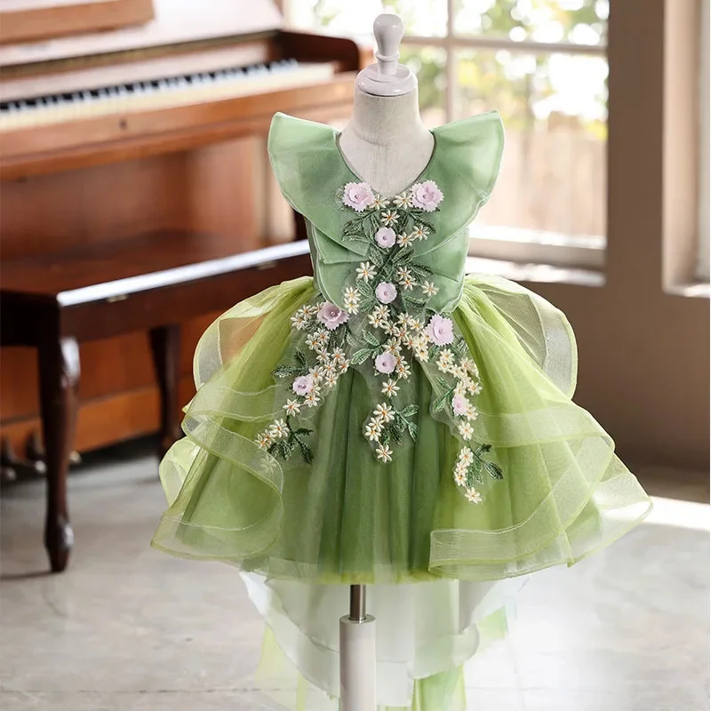 Customized Green Flower Girl Dress For Wedding Appliques Sleeveless High Waist Elegant Kids Birthday Party First Communion Gown
Customized Green Flower Girl Dress For Wedding Appliques Sleeveless High Waist Elegant Kids Birthday Party First Communion Gown