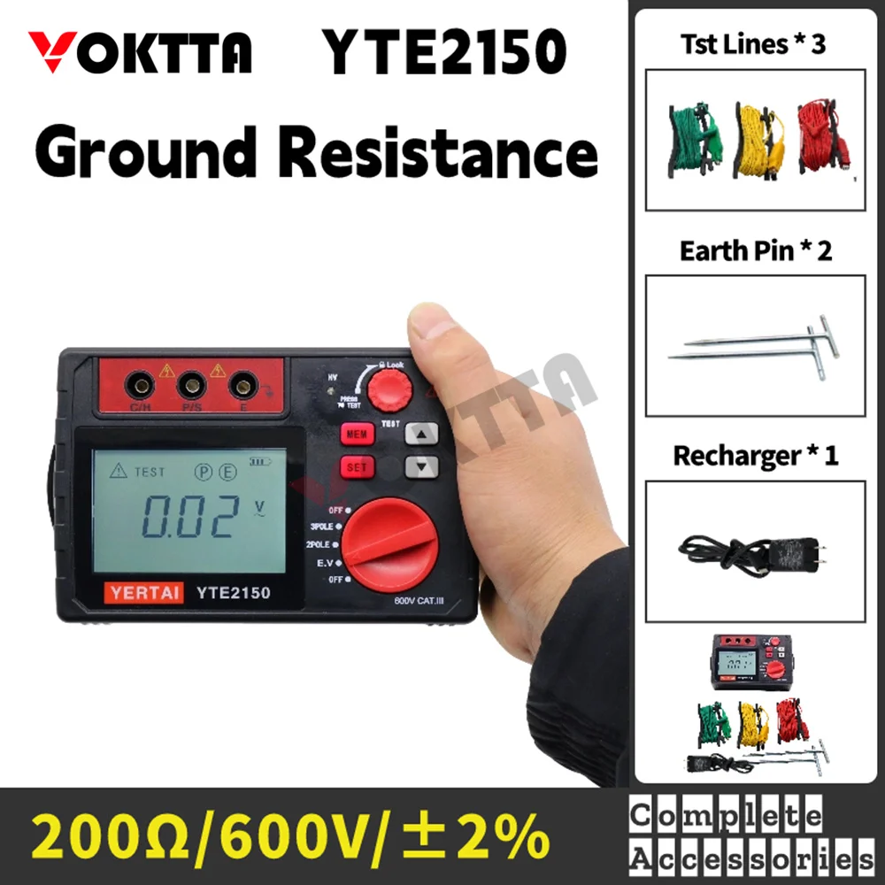 Высокоточный тестер сопротивления YTE2150/YTE215, портативный многофункциональный цифровой тестер изоляции с ЖК-дисплеем, 100 в-240 в, 2500 Ом
Высокоточный тестер сопротивления YTE2150/YTE215, портативный многофункциональный цифровой тестер изоляции с ЖК-дисплеем, 100 в-240 в, 2500 Ом