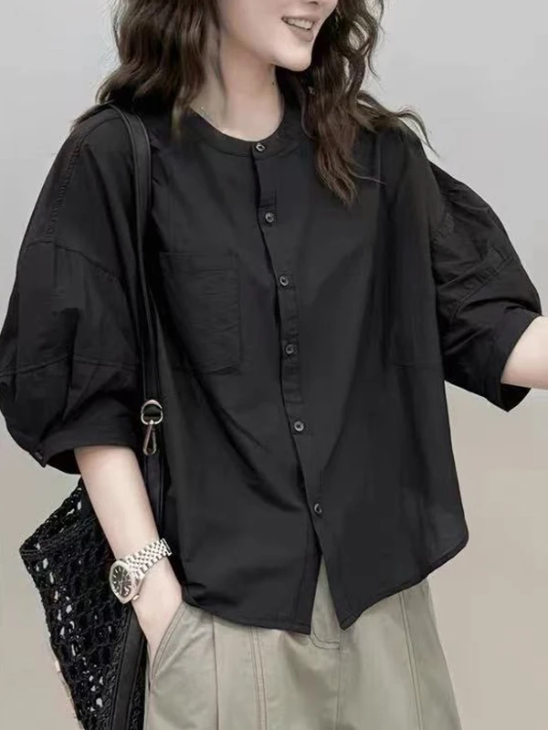 Ladies Cotton Linen Shirt Summer 2026 New Style Thin Fashion Casual Short Sleeve Top Korean Version Button Design round Neck
Ladies Cotton Linen Shirt Summer 2026 New Style Thin Fashion Casual Short Sleeve Top Korean Version Button Design round Neck