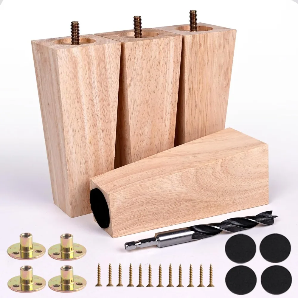 Uncoated Wood Furniture Legs Set of 4 Heavy Duty 6 Inch- Wooden Couch Legs Sofa Legs Replacement, Furniture Feet & Risers for Ca
Uncoated Wood Furniture Legs Set of 4 Heavy Duty 6 Inch- Wooden Couch Legs Sofa Legs Replacement, Furniture Feet & Risers for Ca