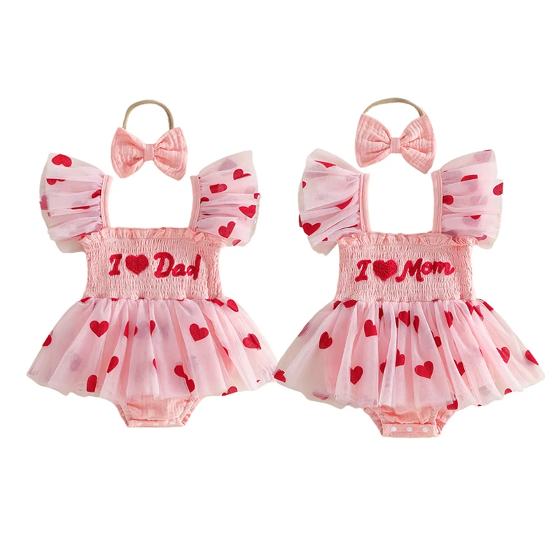 Father's Day/Mother's Day Infant Baby Girls Romper Dress Letter Embroidery Heart Print Fly Sleeve Skirt Hem Bodysuit + Headband
Father's Day/Mother's Day Infant Baby Girls Romper Dress Letter Embroidery Heart Print Fly Sleeve Skirt Hem Bodysuit + Headband