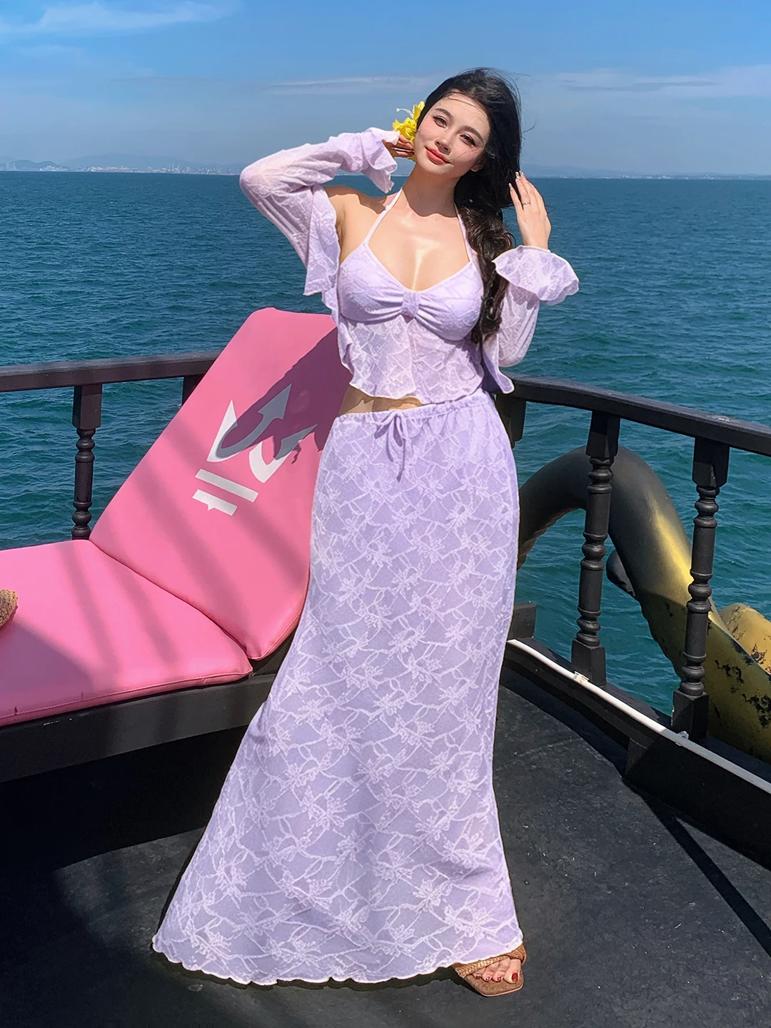 Dopamine Swimsuit Women's plus Size Purple Bikini Long Skirt Four-piece Set Sunscreen Hot Spring Beach Vacation
Dopamine Swimsuit Women's plus Size Purple Bikini Long Skirt Four-piece Set Sunscreen Hot Spring Beach Vacation