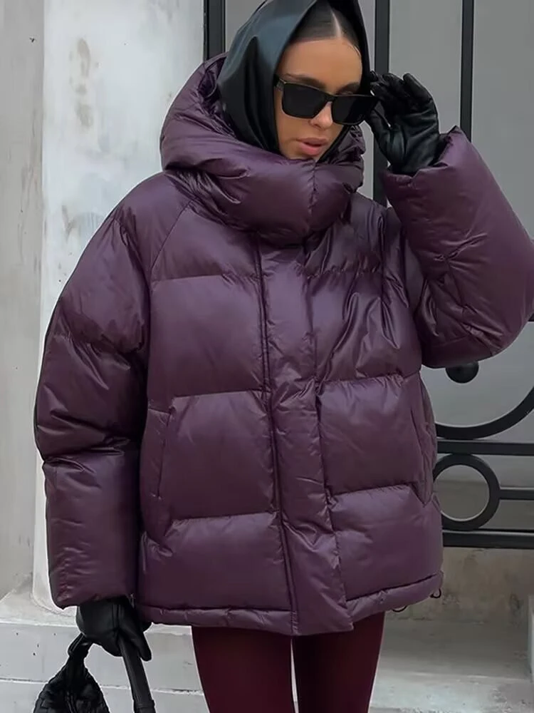 Casual Hooded Thicken Cotton Jackets Women's Loose Long Sleeves Zipper Coats 2025 New Autumn Winter Lady Solid Outerwear
Casual Hooded Thicken Cotton Jackets Women's Loose Long Sleeves Zipper Coats 2025 New Autumn Winter Lady Solid Outerwear 