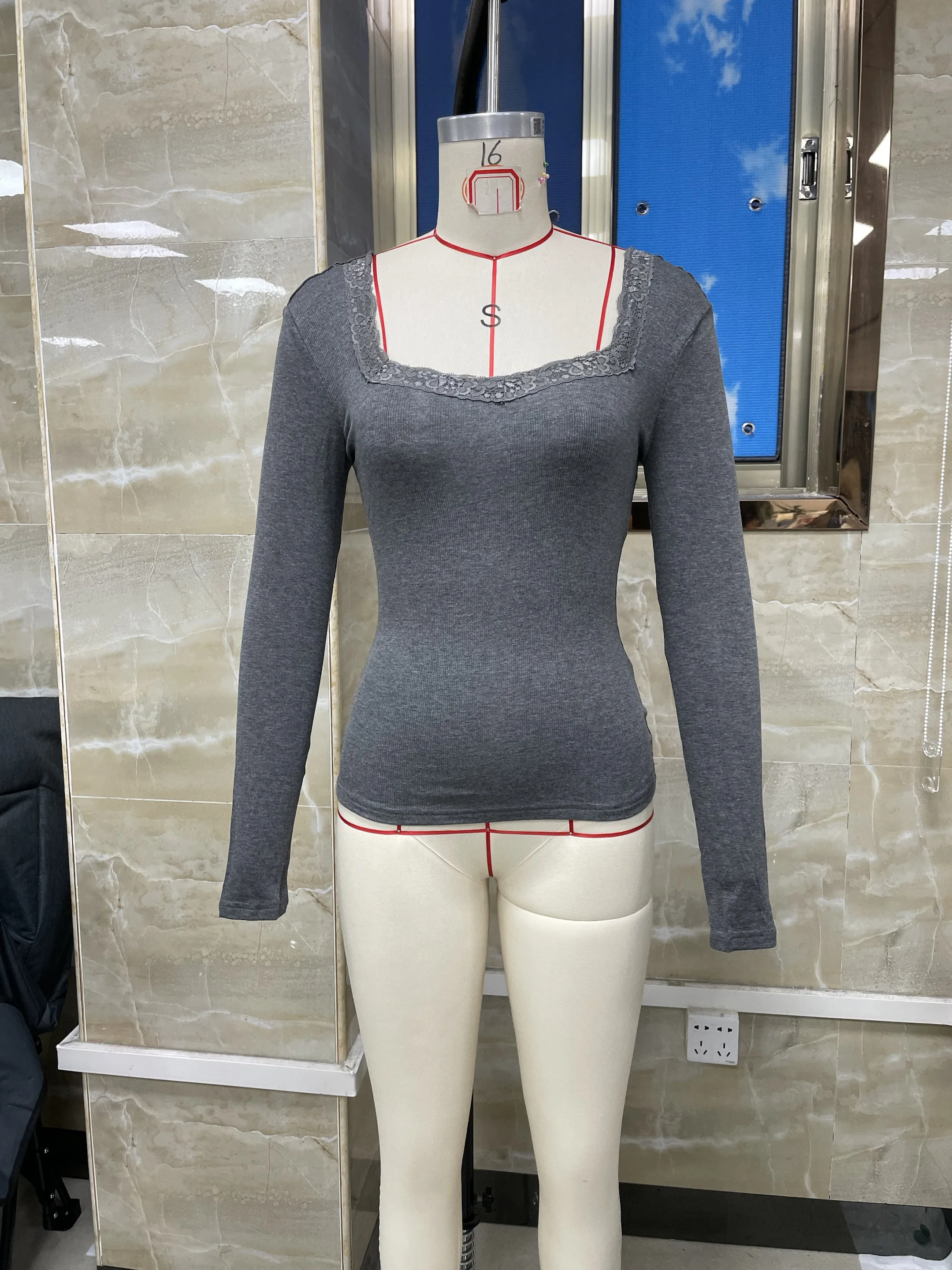 Womens Long Sleeve Tops Fall Lace U Neck Slim Fitted Knitted Tops Blouse Going Out Shirts
Womens Long Sleeve Tops Fall Lace U Neck Slim Fitted Knitted Tops Blouse Going Out Shirts