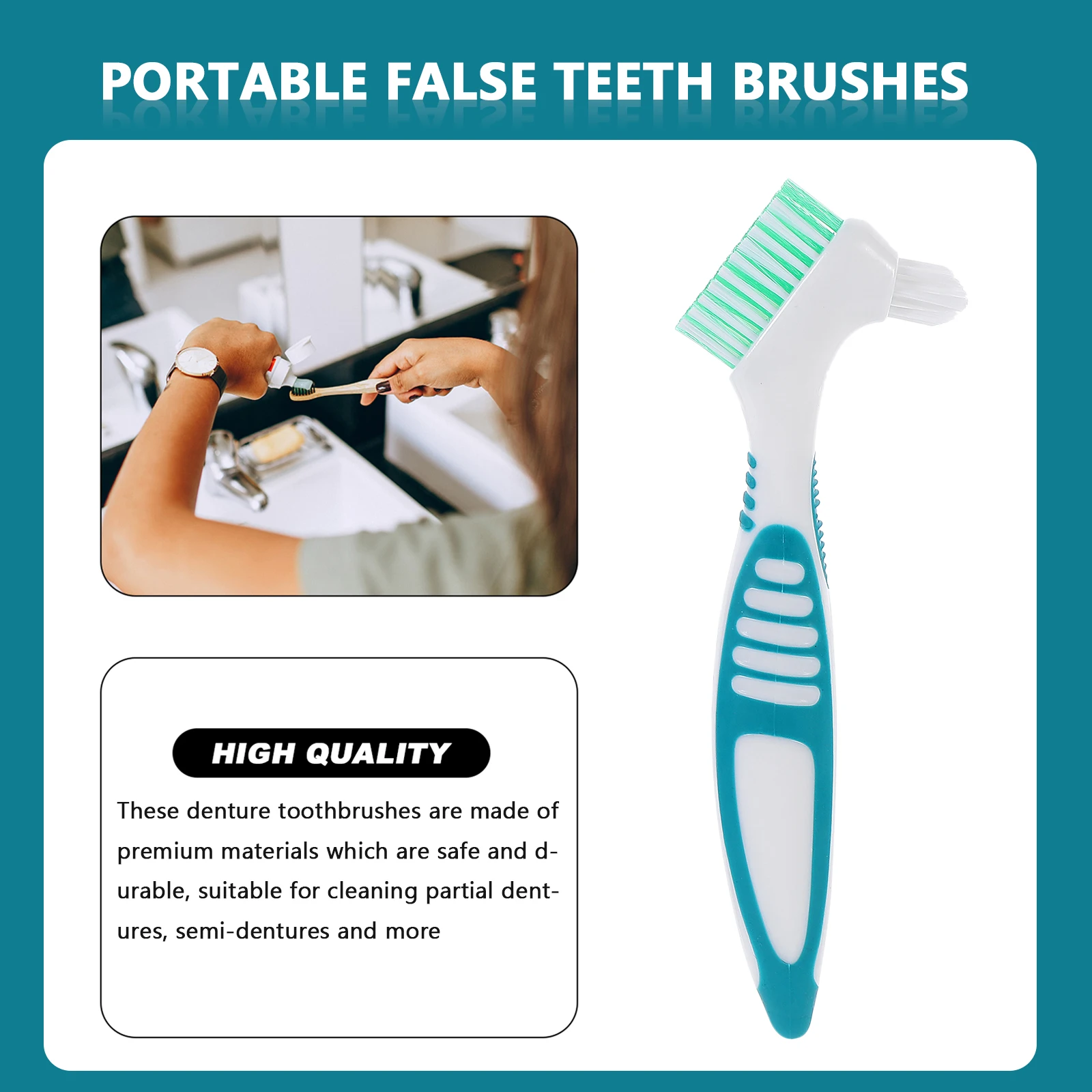 4 pcs Denture Toothbrushes Oral Care Tools Portable False Teeth Cleaners Household Double-sided Nylon Bristles Gum Protection
4 pcs Denture Toothbrushes Oral Care Tools Portable False Teeth Cleaners Household Double-sided Nylon Bristles Gum Protection