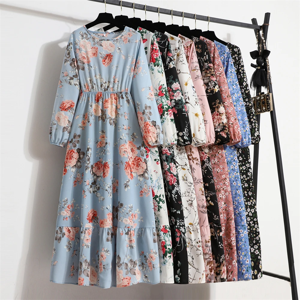 18 Color Spring New Women Dress Malay Muslim Long Robe Femme Vintage Floral Long-sleeved Chiffon Maxi Vestido Midi Casual Mujer
18 Color Spring New Women Dress Malay Muslim Long Robe Femme Vintage Floral Long-sleeved Chiffon Maxi Vestido Midi Casual Mujer