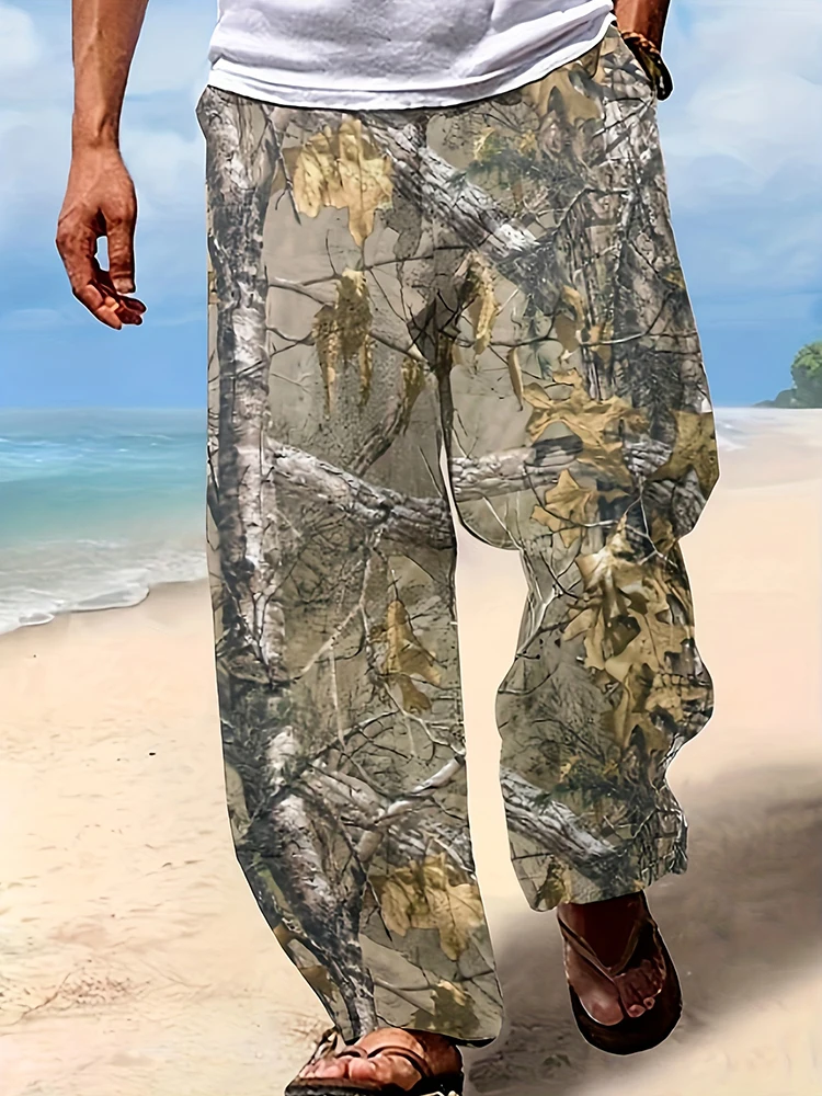 Men's Dumpling Leaf Pattern Printed Beach Pants Belt Cord Daily Casual Wide Leg Pants Vacation Outdoor Straight Pants
Men's Dumpling Leaf Pattern Printed Beach Pants Belt Cord Daily Casual Wide Leg Pants Vacation Outdoor Straight Pants