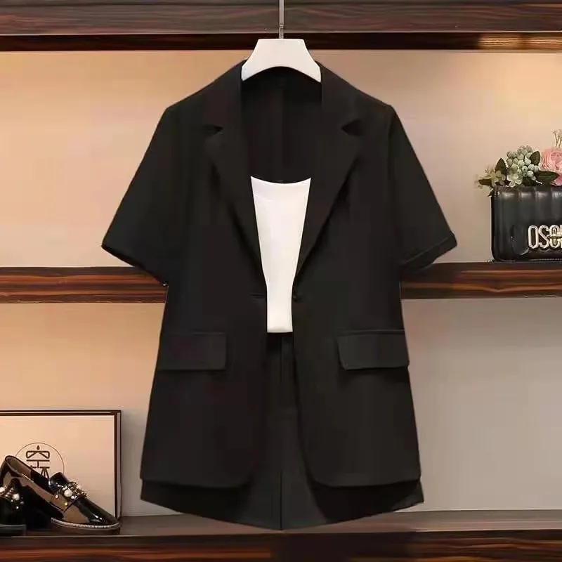 2025 Summer New Women's Three Piece Set Short Sleeve Coat Tops Shorts Thin Small Suit Fashion Temperament Slim Clothes for Women
2025 Summer New Women's Three Piece Set Short Sleeve Coat Tops Shorts Thin Small Suit Fashion Temperament Slim Clothes for Women