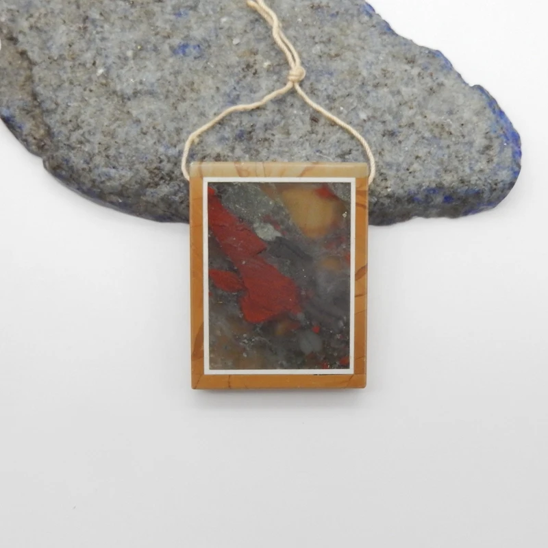 Natural Picture Jasper Gemstone Pendant Bead 37x29x5mm Red Stone Intarsia Fashion Necklace Jewelry Accessory Weighing 14.1g
Natural Picture Jasper Gemstone Pendant Bead 37x29x5mm Red Stone Intarsia Fashion Necklace Jewelry Accessory Weighing 14.1g