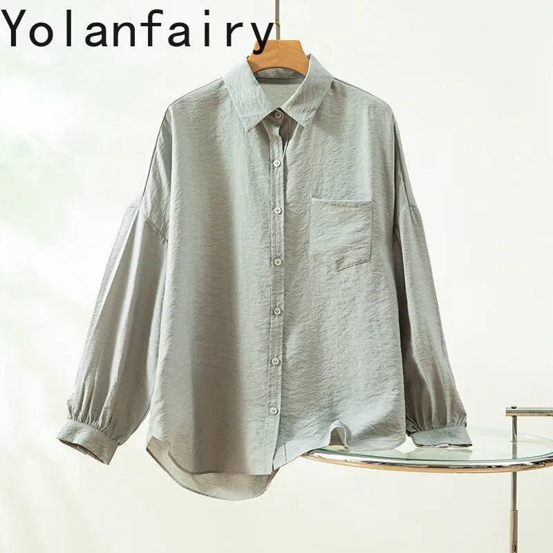 YOLANFAIRY 76% Натуральные шелковые рубашки из тутового шелкопряда для женщин: элегантные повседневные блузки с длинным рукавом, свободные топы из сухого шелка
YOLANFAIRY 76% Натуральные шелковые рубашки из тутового шелкопряда для женщин: элегантные повседневные блузки с длинным рукавом, свободные топы из сухого шелка