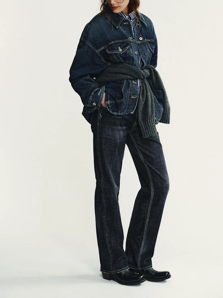Sweet Stylish Autumn New Women's Denim Jacket with Button Collar Stand up Collar Outerwear Fashionable Personality Button Detail
Sweet Stylish Autumn New Women's Denim Jacket with Button Collar Stand up Collar Outerwear Fashionable Personality Button Detail