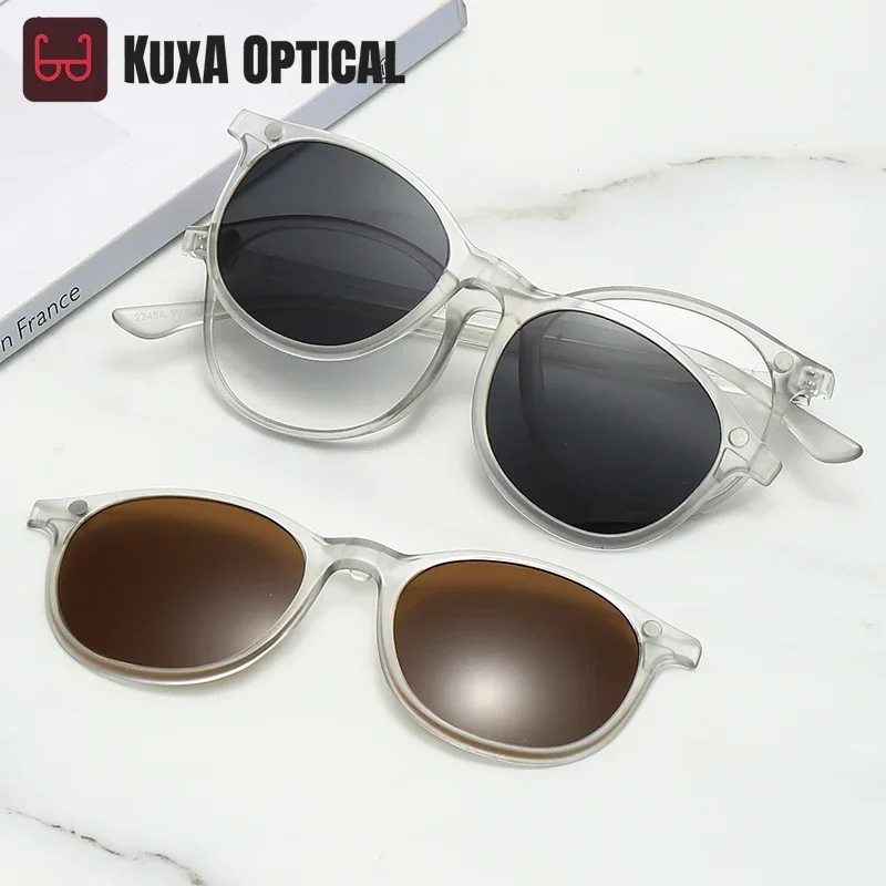 XUKA Transparent Frame Women Myopia Men Polarized Prescription Eyeglass -0.5~-6.0 Sunglasses 6 In 1 Magnetic Clip Glasses Round
XUKA Transparent Frame Women Myopia Men Polarized Prescription Eyeglass -0.5~-6.0 Sunglasses 6 In 1 Magnetic Clip Glasses Round