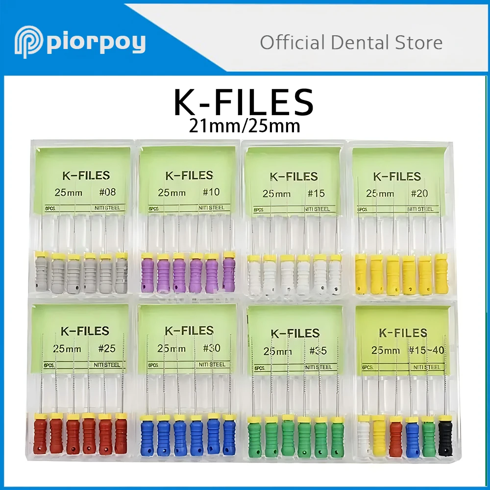PIORPOY 6Pcs/Box Dental Hand Use K-Files Endodontic Root Canal Files 21/25mm Stainless Steel Dentist Tools Dental Files Tools
PIORPOY 6Pcs/Box Dental Hand Use K-Files Endodontic Root Canal Files 21/25mm Stainless Steel Dentist Tools Dental Files Tools
