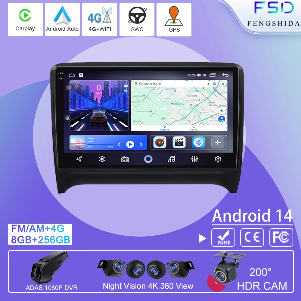Wireless Carplay Navigation For Audi TT MK2 8J 2006 - 2014 GPS Multimedia Video Player Stereo Car Android Radio WIFI No 2din DVD
Wireless Carplay Navigation For Audi TT MK2 8J 2006 - 2014 GPS Multimedia Video Player Stereo Car Android Radio WIFI No 2din DVD