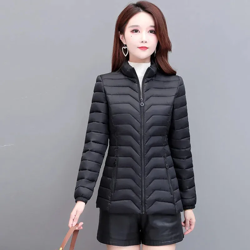 Winter Parker Cotton Clothes Women Solid Color Stand Collar Zipper Long Sleeve Pocket Short Coat Fashion Simple Commuter Jacket
Winter Parker Cotton Clothes Women Solid Color Stand Collar Zipper Long Sleeve Pocket Short Coat Fashion Simple Commuter Jacket