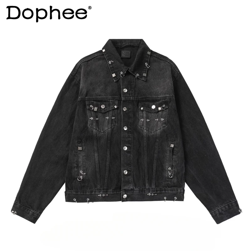 Men's and Women's Same 2025 High-end Rivet Denim Coat Long-sleeve Personalized Handsome Top Male Pocket Decoration Denim Jackets
Men's and Women's Same 2025 High-end Rivet Denim Coat Long-sleeve Personalized Handsome Top Male Pocket Decoration Denim Jackets