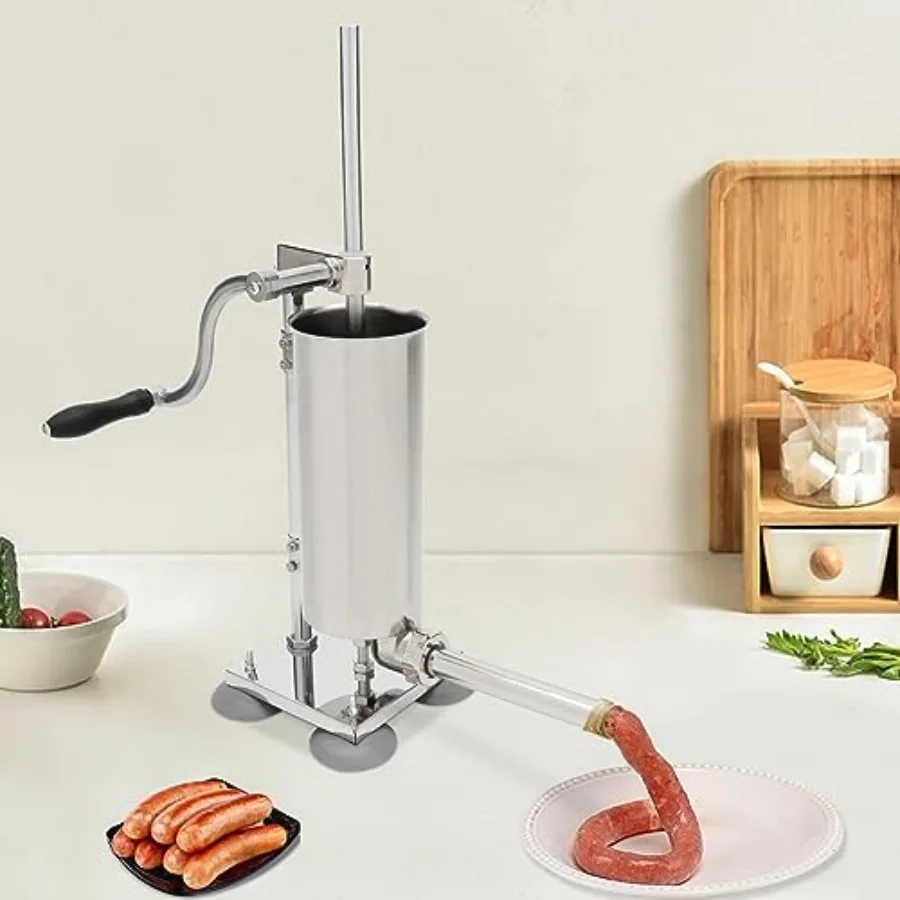 3.5L 8LBS Manual Sausage Stuffer Vertical Meat Press Filler Maker Machine with 8 Tubes Stainless Steel for Kitchen Aid Stand Mi
3.5L 8LBS Manual Sausage Stuffer Vertical Meat Press Filler Maker Machine with 8 Tubes Stainless Steel for Kitchen Aid Stand Mi