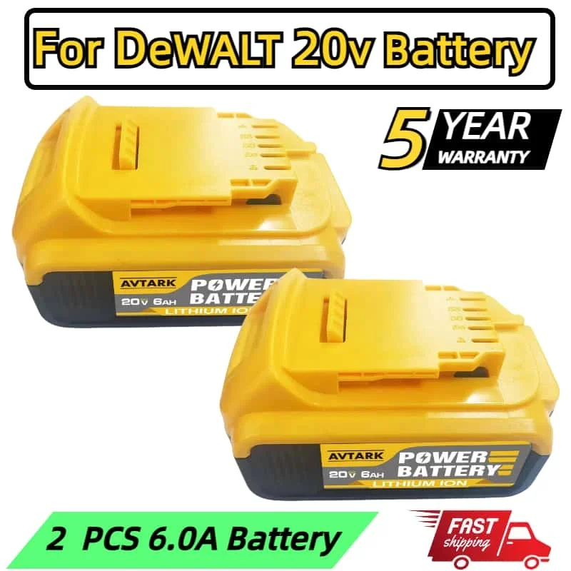 New 100% Original For Dewalt 2PCS 20V 6Ah power tool Battery DCB200 20V 12.0Ah Battery DCB206 20V Battery DCB205 DCB201 DCB204
New 100% Original For Dewalt 2PCS 20V 6Ah power tool Battery DCB200 20V 12.0Ah Battery DCB206 20V Battery DCB205 DCB201 DCB204