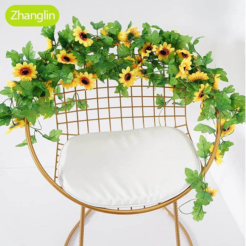 240cm artificial flowers sunflower vine 14 silk fake flowers home decoration house stairs wall hanging blackout winding rattan
240cm artificial flowers sunflower vine 14 silk fake flowers home decoration house stairs wall hanging blackout winding rattan