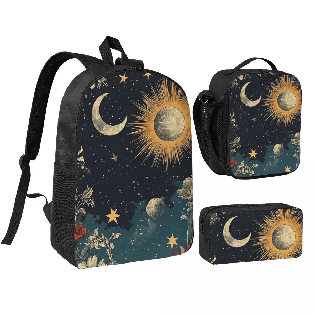 Trendy Sun Moon Boho Cosmos Astrology Backpack Boys Girls BookBag School Bag Shoulder Bags 3ps Insulated Lunch Bag Pencil Case
Trendy Sun Moon Boho Cosmos Astrology Backpack Boys Girls BookBag School Bag Shoulder Bags 3ps Insulated Lunch Bag Pencil Case