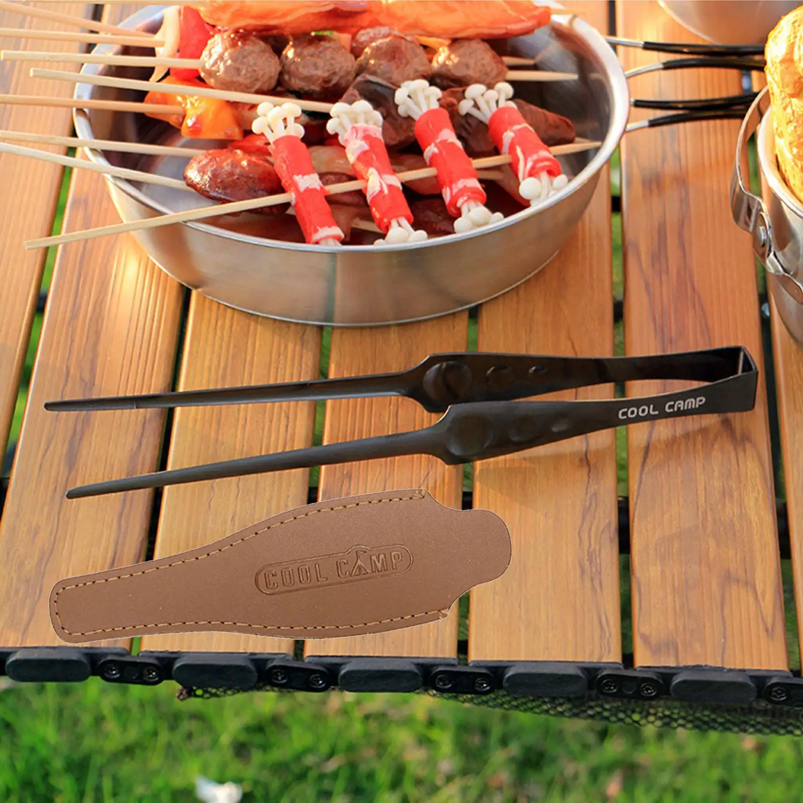 Protective Tongs for Barbecue, Leather Sheath, Case, Portable Camping Tools
Protective Tongs for Barbecue, Leather Sheath, Case, Portable Camping Tools