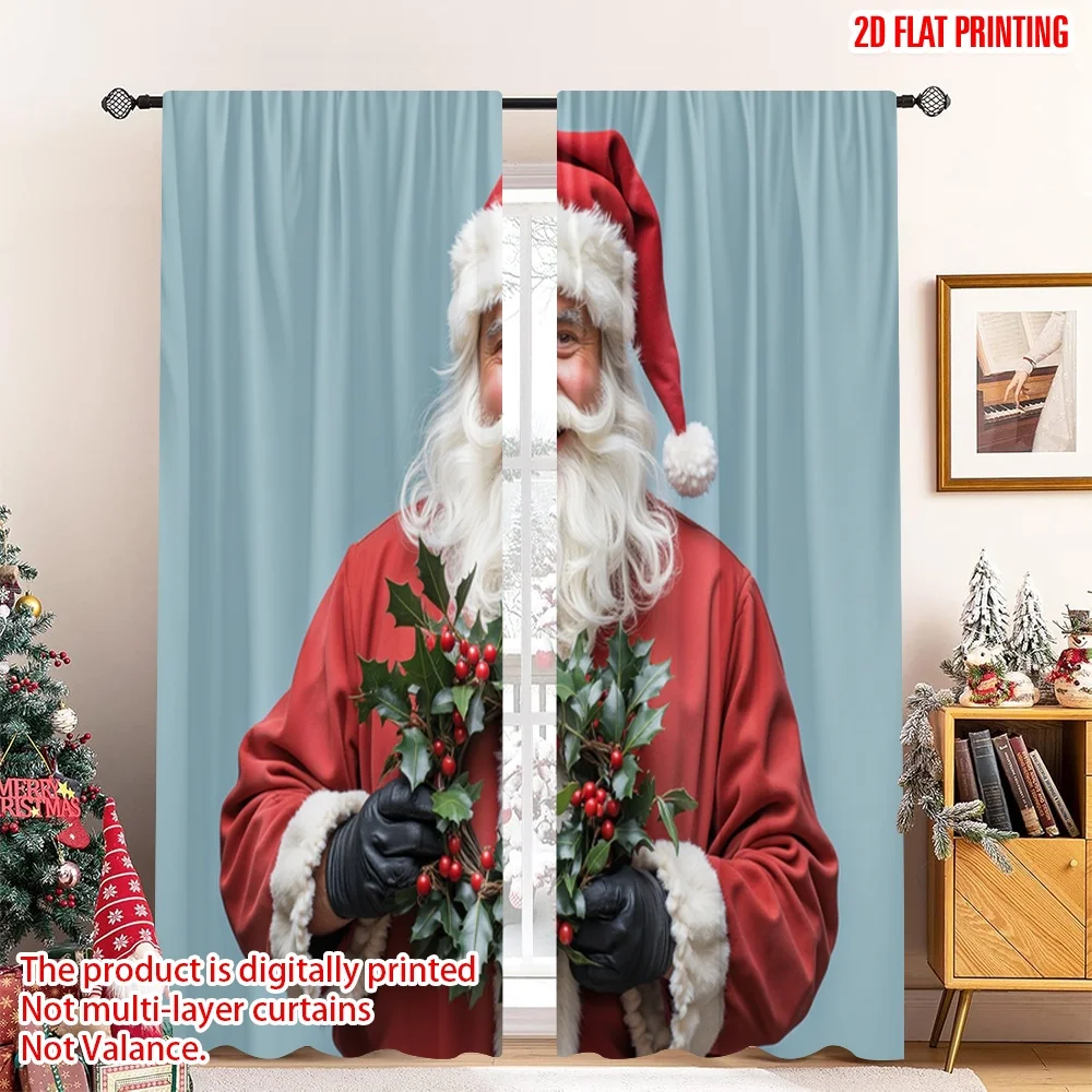 2pcs 2D flat printing Merry Christmas Window Curtains Classic Santa Holly Wreath Polyester Fabric Without Electricity Festive
2pcs 2D flat printing Merry Christmas Window Curtains Classic Santa Holly Wreath Polyester Fabric Without Electricity Festive