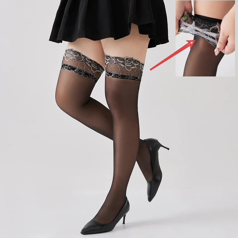 Camellia Silky Stockings with Lace Patchwork Hosiery Anti Slip Silicone Thigh High Long Sock for Women Plus Size Black Stockings
Camellia Silky Stockings with Lace Patchwork Hosiery Anti Slip Silicone Thigh High Long Sock for Women Plus Size Black Stockings